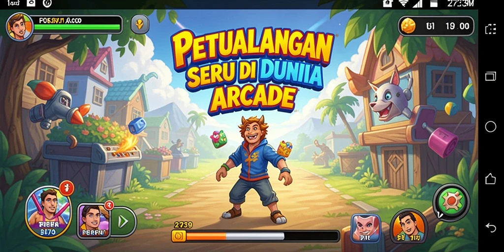 Menampilkan aksi seru dalam gameplay game Arcade.
