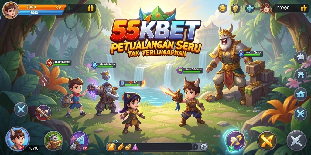 Tampilan gameplay 55KBET yang seru dan penuh petualangan.