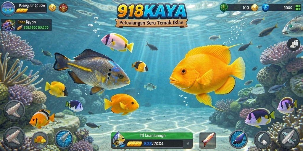 Tampilan gameplay Tembak Ikan yang seru dan penuh warna.
