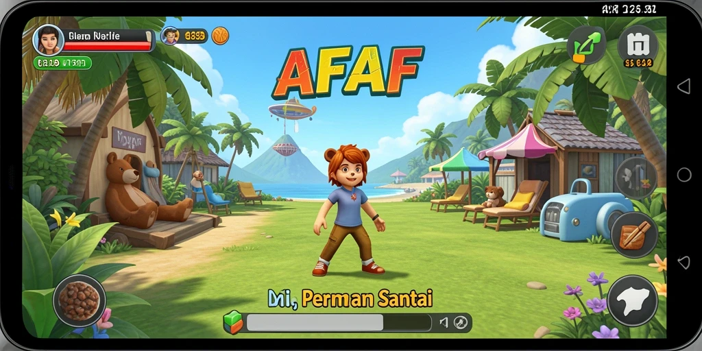 Tampilan gameplay yang menarik di AFAF dengan banyak warna.