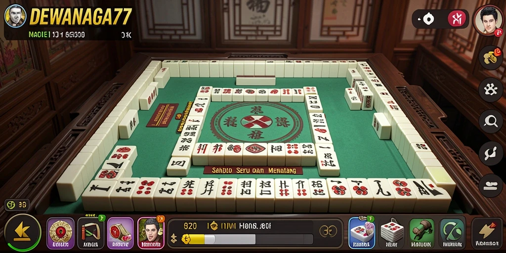 Tampilan antarmuka game Mahjong yang menarik dan penuh warna.