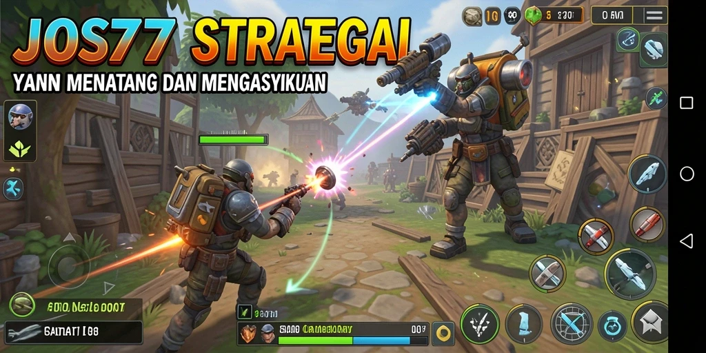 Screenshot dari gameplay JOS77 menampilkan pertempuran strategi yang seru.