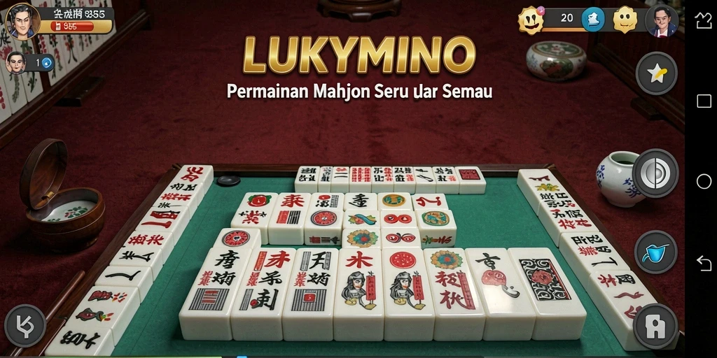 Tampilan gameplay Mahjong yang seru di LUKYMINO.