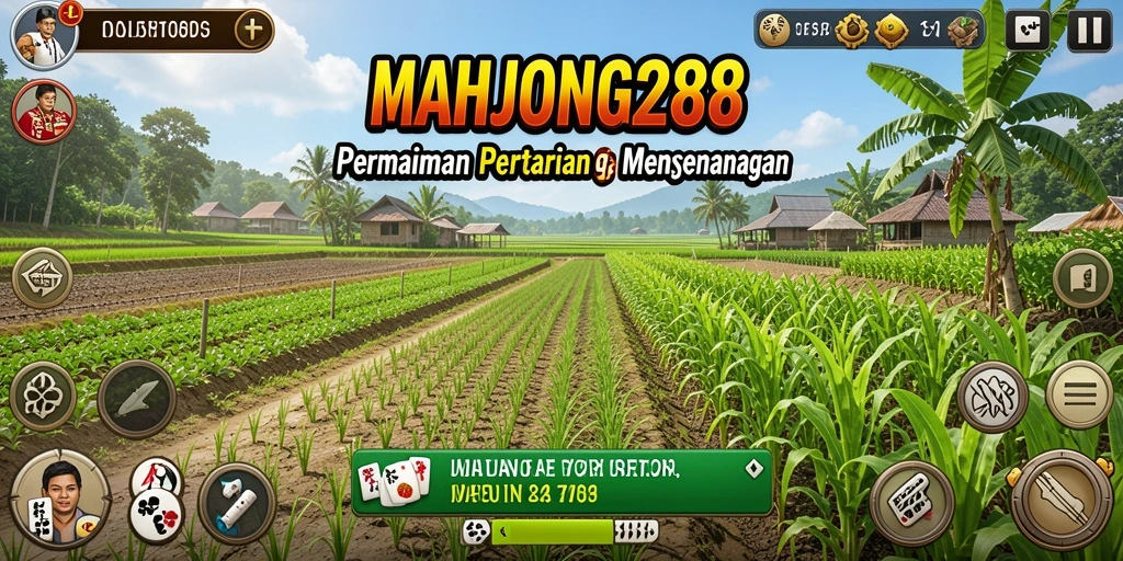 Tampilan gameplay menarik di MAHJONG288 dengan berbagai tanaman dan hewan.