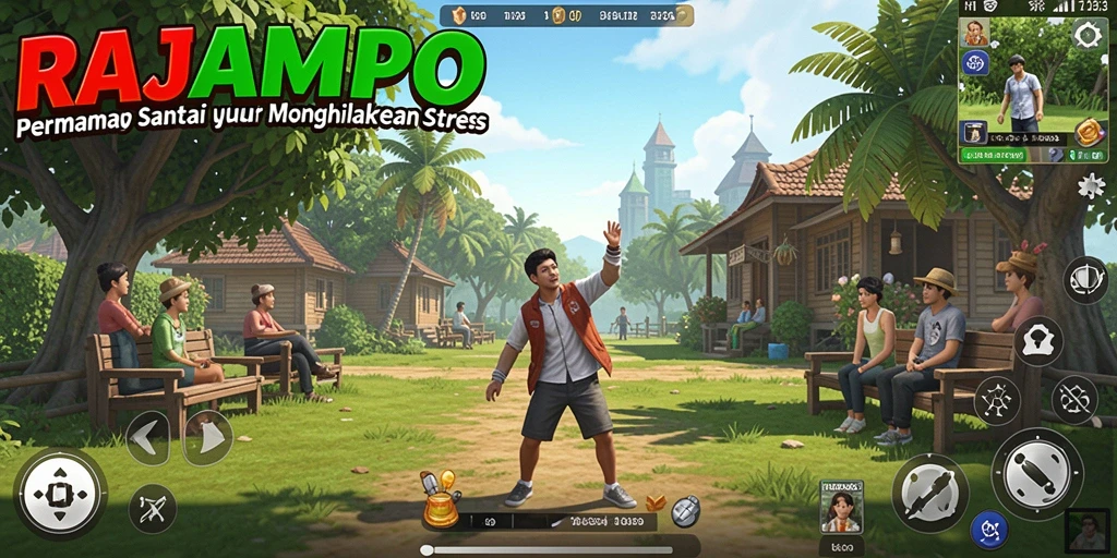 Gameplay RAJAMPO yang menyenangkan dan penuh warna.