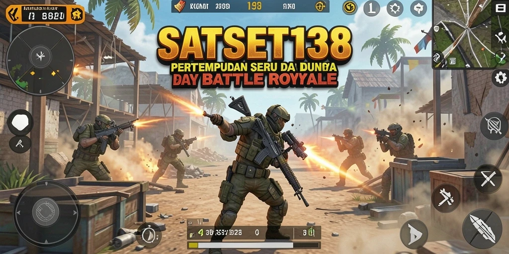Screenshot gameplay SATSET138 menampilkan aksi seru dan taktis dalam pertempuran Battle Royale.