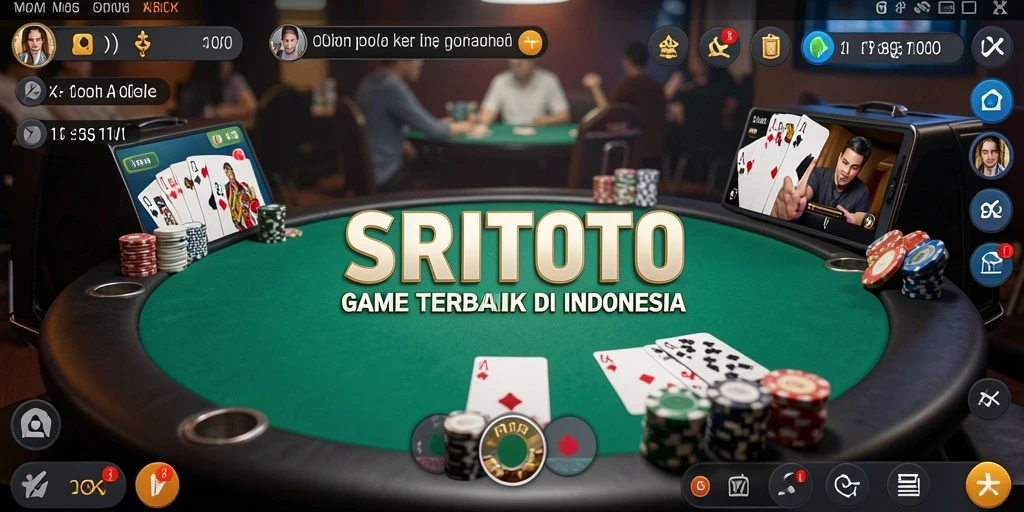 Tampilan gameplay poker di SRITOTO yang menarik dan interaktif.