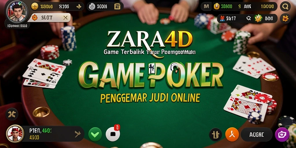 Tampilan gameplay Poker yang seru dan menegangkan di ZARA4D.